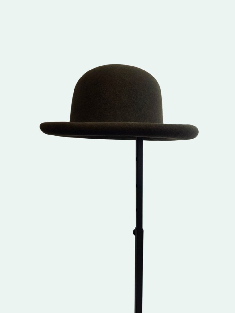 100% Pure Wool Olive Grn Bowler Hat Timeless Design, Steampunk, Modern, Bohemian - Picture 12 of 15